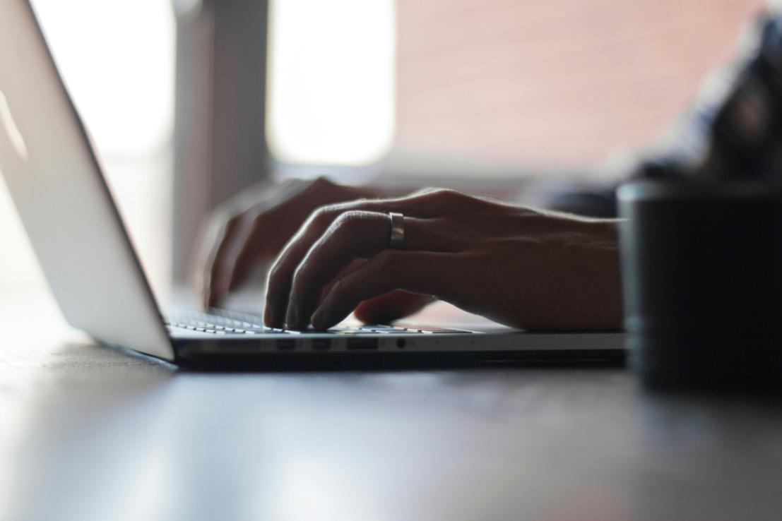 Person using a laptop.