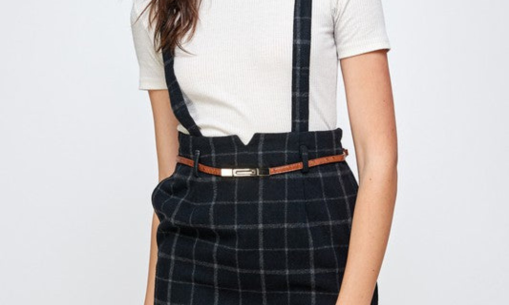 Skirt Goals: Mixing Feminine and Edgy in a High-Waist Suspender Skirt