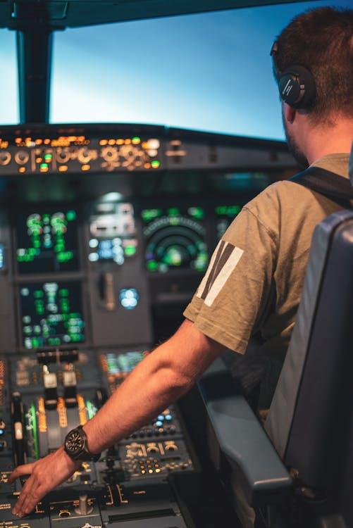 Airbus A320 cockpit with detailed avionics display