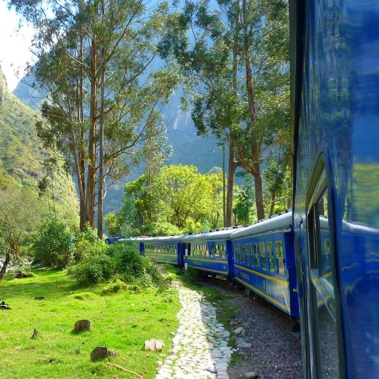 a train going beyond Machu Picchu on tour