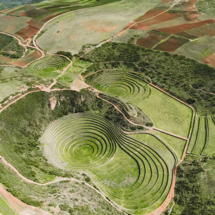aerial shot of the Sacred Valley