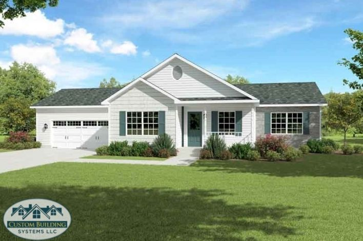 An illustration of a modular home