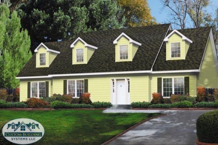 An illustration of a modular home