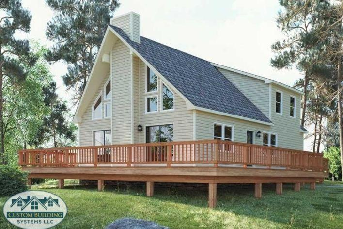 An illustration of a modular home