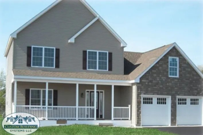An illustration of a modular home