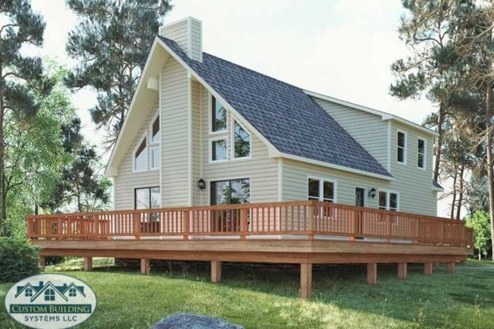 An illustration of a modular home